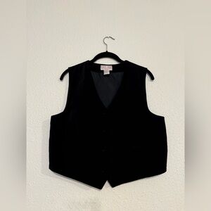Vintage 90s Black Velvet Vest Women’s Size 10 Petite